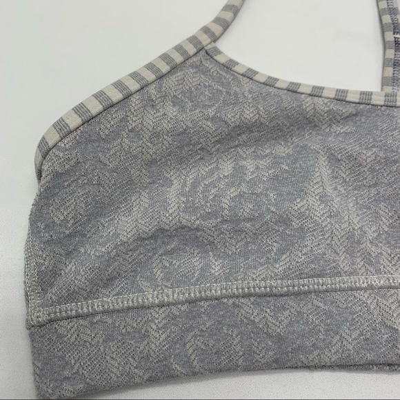 Lululemon Flow Y Grey with checkered straps Sports bra - Picture 2 of 9